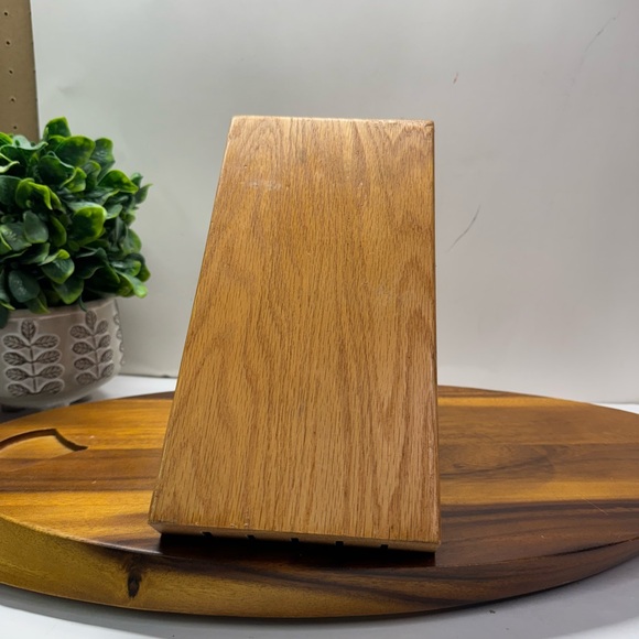 Cutco 5 Slot Oak Wood Knife Block Storage Space Saver Stand or Hanging - Picture 6 of 6